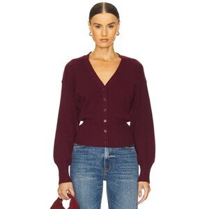 L'Academie by Marianna Monnie Knit Cardigan in Black Cherry